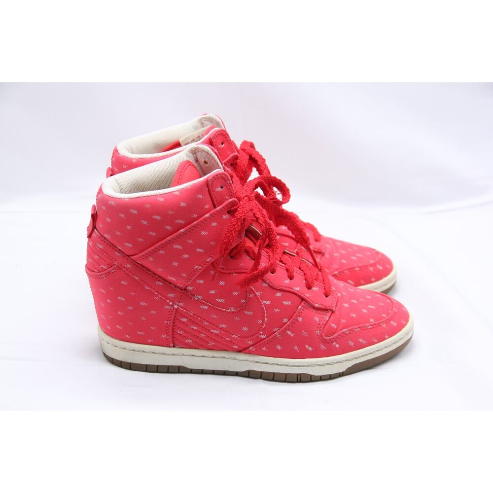 Nike Dunk Sky Hi Print Hidden Wedge Heel Shoes Womens Sz 9 Hyper Red 543258-600